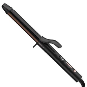 ANNLARY 1 Inch Curling Iron, Titanium Ceramic Hair Curler, Dual PTC Fast Heating, 8 Heat Settings with LED Display, Beach Waves Styling, 110-240V Dual Voltage for All Hair Types & Travel