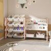 AnoYishev Kids Toy Storage Organizer with 12 Toy Bins, 2 Tier Bookshelf