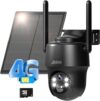 ANRAN 4G LTE Cellular Solar Security Camera Wireless Outdoor,No WiFi 3MP Solar Powered 2K Camera,Color Night Vision,360° Live View,PIR Motion Sensor,2 Way Talk,Black