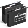 Ansook Extra Capacity Hanging File Folders Letter Size,Heavy Duty 4" Expandable File Folder with Movable Dividers,6 Pack Plastic File Cabinet Folders with Tabs,Hanging Folder Organizer for Home Office
