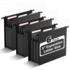 ANSOOK Hanging File Folder Letter Size,6 Packs Extra Capacity Hanging File Folders with Tabs,5" Expanding Plastic Hang Folder,Accordion File Organizers,File Cabinet Folders for for File Frame & Box