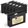 Ansook Legal Size Hanging File Folders Extra Capacity, Heavy Duty 3" Expandable Legal File Folder Hanging,6 Pack Plastic File Cabinet Folders for File Frmae/Box, Office School Hanging File Organizer