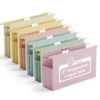 Ansook Legal Size Hanging File Folders,Heavy Duty 3 Inch File Folders Legal Szie, Plastic Hanging Folders for Filling Cabniet,6 Pack Hanging File Folder Organizers with 1/5-Cut Tabs - Assorted Colors