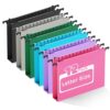 Ansook Letter Size Hanging File Folders,12 Pack Extra Capacity File Folders Hanging with Tabs,Heavy Duty 1 Inch Expandable File Folder Organizer,Plastic Filing Cabinet Folders for Office Home School