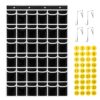ANSTROUT 36 Clear Pockets Classroom Pocket Chart for Cell Phones,Pocket Chart Organizer for Calculator Holder with 36 Number Sticker Classroom Hanging Cell Phones Organizer (Black)