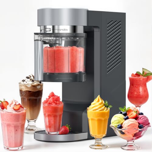 Antarctic Star 2-in-1 Slushie Machine & Ice Cream Maker, 40oz Soft Serve Ice Cream Machine, No Ice Needed Frozen Drink Maker, 8 Presets, Auto-Clean & Delay Timer, Margarita Machine for Home, Black