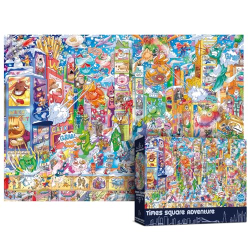 Antelope - 1000 Piece Puzzle for Adults, Time Square Adventure Jigsaw Puzzles 1000 Pieces, High Resolution, Matte Finish, Smooth Edging, No Dust Creative Artistic Puzzle