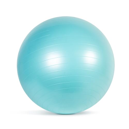 Anti-Burst Stability Ball 65cm for Home Gym, Yoga & Pilates - Heavy-Duty Exercise Ball with Pump for Core Strength, Balance Training & Spinal Health - Non-Slip Surface, Supports 300lbs, Teal