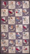 Antique American Hooked Rug, 2'1" x 4', Hand-Hooked Wool, Multicolor Checkerboard with Floral Sprigs, 1930s Folk Art One-of-a-Kind - Reading Nook, Hearth