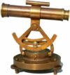 Antique Brass Theodolite Alidade Telescope with Compass
