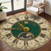 Antique Vintage Clock Round Area Rug 2FT, Victorian Rustic Timepiece Circular Rug, Soft Washable Non Slip Floor Carpet for Bedroom Living Room Entryway Office Reading Room Decor