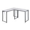 Antique White and Black 35.5" Writing Desk with Metal Sled Base，Laptop Desk for Bedroom