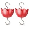 Ant Moat for Hummingbird Feeders, Metal Ant Guard for Hummingbird, Hummingbird Feeder Accessory Hooks, Insect Guard with Large Capacity, Red 4 OZ x 2 Pack
