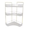 Anu Limen 3 Tier Makeup Shelf Organizer, Transparent Amber Corner Rack for Bathroom Countertop, Cosmetics and Skincare Storage(Transparent)
