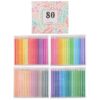 Anu Limen 80-Color Colored Pencils Set, Oil-Based Wood Drawing Pencils with Medium Point for Sketching, Coloring, Art