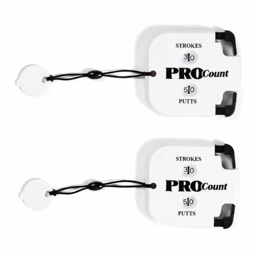 Anu Limen Mini Golf Stroke Counter, 2-Digit ABS Scorekeeper with Dial Reset and Lanyard, 1-99 Portable Shots and Putt Counter, Outdoor Golf Game Scoring Tool (White-Black, 2Pcs)