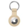 Anybase - Case for Airtag, Ultralight Silicone Case for Air Tags with Anti-Lost Keychain Ring Accessories Milk Tea Colour