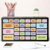 AnyDesign 84Pcs Toolbox Labels Teacher Drawer Tag Polka Dot Bright Tool Box Storage Stickers for Back to School Classroom Organization Teacher Resource Supplies