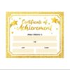 AnyDesign Classroom Award Certificates for Students Gold Sparkle Star 25Pcs