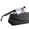 ANYLUV Blue Light Blocking Glasses Men Computer Gaming Glasses Lightweight Al-Mg Metal Anti Eyestrain Eye Protection Black Clear 1x