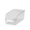 ANYSON Clear Plastic Storage Bin Organizer with Open Front and Label Holder