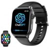 AOC AI Smart Watch for Men Women Answer/Make Calls, Built-in ChatGPT, 1.96" HD AMOLED Screen Fitness Watch with Heart Rate Monitor Sleep Monitor, 100+ Sports Trackers Step Counter