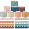 Aodaer 8 Rolls 525 Feet Bulletin Board Border, Scalloped Borders, Back to School Bulletin Board Decorations, Scalloped Rolled Border Trim for Classroom School Office DIY Decoration, Boho Color