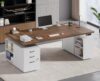 AODEMOKO 71" Electric Standing Desk with Drawers, Electric Height Adjustable Executive Desk with Lockable File Cabinet, Home Office Desk, Open Storage Compartments, Built-in Power Outlet, White