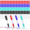 AojSup 100 Pcs Mini Dry Erase Markers 4 Color Set - Mini Whiteboard Markers with Clip Caps, Fine Tip Pens for Nurse Badge, Office, Home Supplies (Red/Green/Blue/Black)