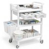 AOKNV 3 Tier Mobile Medical Carts, 400 LBS Medical Mobile Trolley Cart