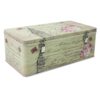 Aoneky Tin Storage Box with Hinged Latch, 11.25 L x 6W x 4H in - Sturdy Metal Bin with Lid for Wedding Photo Cards Snack for Table Organiser (Tower)