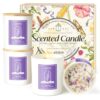 AOOVOO Lavender Candles Set for Women - 4 Pack Candles for Home Scented, Aromatherapy Candle with Crystals Inside, 20 oz 160 Hour Long Lasting, Birthday Gifts Mothers Day Candle for Women Mom