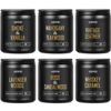 AOOVOO Scented Candles for Men - 6 Pack Candles for Home Scented, 42oz Soy Wax, 300 Hour Burn Time, Rose Sandalwood/Mahogany Teakwood/Smoke Vanilla/Leather/Lavender/Whiskey Caramel Candle Set