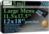 Apache Large Menu Laminating Pouches, 5 Mil, 200 Pack, 12" x 18"
