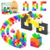 Apluses 54 PCS Magnetic Blocks, Magnetic Building Blocks for Kids 3+, Montessori Toys, Magnet Cubes, Preschool STEM Educational Sensory Magnet Toys for Kids Ages 3-5 Year Old Boys and Girls