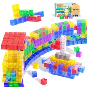 Apluses Magnetic Building Blocks - Transparent Magnetic Cubes, STEM Magnet Toddler Boys Toys for Kids Age 3-5, Travel Sensory Autism Preschool Montessori Toys for 3+ Year Old, Birthday Girls Gifts