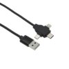 APM 570316-3-in-1 Micro/Type-C/Charge USB Cable - 1.50 m - Black
