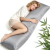 APOBUY Cooling Weighted Body Pillow with Tencel Cover（54" x 18"） 8.5lbs - Quilted Glass Beads Body Pillows for Better Sleep, Weighted Pillow for Adults（137x45，Grey）