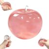 Apple Soft Fidget Toys,Stress Relief Toy, Pink Apple Squishy, Squishy Apple Slow Rising Fruit Squishies, Clear Cute Fruit Stress Ball for Adults, Cute Funny Desk Decor