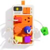 Aprilwolf 9 PCS Sensory Plug Outlet for Toddlers 2-3, Power Strip Montessori Toys for 18+ Months, Busy Board with Light & Sounds, Airplane Car Travel Toys Gift for Baby