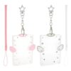 AQRLVXOM 2 Pack Wing-Shaped Photocard Holder Keychain, Clear Acrylic Cute ID Badge Protectors with Star Pendant and Wrist Straps, Y2K Kawaii Card Sleeve for Kpop Idol Photos