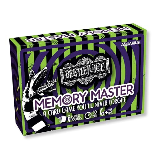 AQUARIUS Beetlejuice Memory Master Card Game, 108 Card Matching Game for 4 Players, Ages 6+, Family Party Gift for Kids, Teens, and Adults