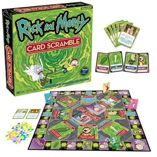 AQUARIUS Rick & Morty Card Scramble Board Game - Fun Family Party Game for Kids, Teens & Adults - Entertaining Game Night Gift - Officially Licensed Rick & Morty Merchandise