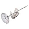 Aqur2020 Stainless Steel Probe Thermometer with Clip for Cooking and Milk Frothing, Digital Temperature Gauge for Kitchen Baking and Meat Grilling, 14F to 212F Switchable Display