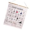 Aramox Calendar Pocket Chart, Cotton Linen Numbered Pocket Chart Wall Hanging Organizer, 2 in 1 Attendance Tracking and Small Item Storage for Classroom Home Study (Large 31 Pockets)