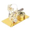 Aramox Mini Stirling Engine Model Iron Steam Stirling Engine 16 X 8.8 X 12 Cm LED Generator Educational Physics Toy for Desktop Display Science Learning and Mechanical Model Fans