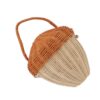 Aramox Rattan Storage Basket Mushroom Shape, Hand Woven Wall Hanging Rattan Storage Basket with Lid, 23 X 16 Cm, Handle Design, Photo Prop Room Decor for Kids Room Nursery