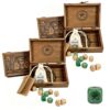 Arcane Divination Dice Set – Engraved Wooden Box, Oracle Dice for Tarot Ritual, Handcrafted Intuition Amplifier, Complete 10-Piece Dice for Deep Symbolic Insight and Daily Guidance (2Pcs)