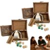 Arcane Divination Dice Set with Engraved Wooden Box, Witchy Oracle Dice for Tarot Ritual, Handcrafted Intuition Amplifier, Spiritual Gift for Wicca, 10-Piece Dice, for Astrology Rune Casting (2pcs)