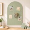 Arched Felt Bulletin Board for Home Office Classroom Wall Decor, Large 36 x 24 Photo Display Board with Push Pins & Adhesive Strips